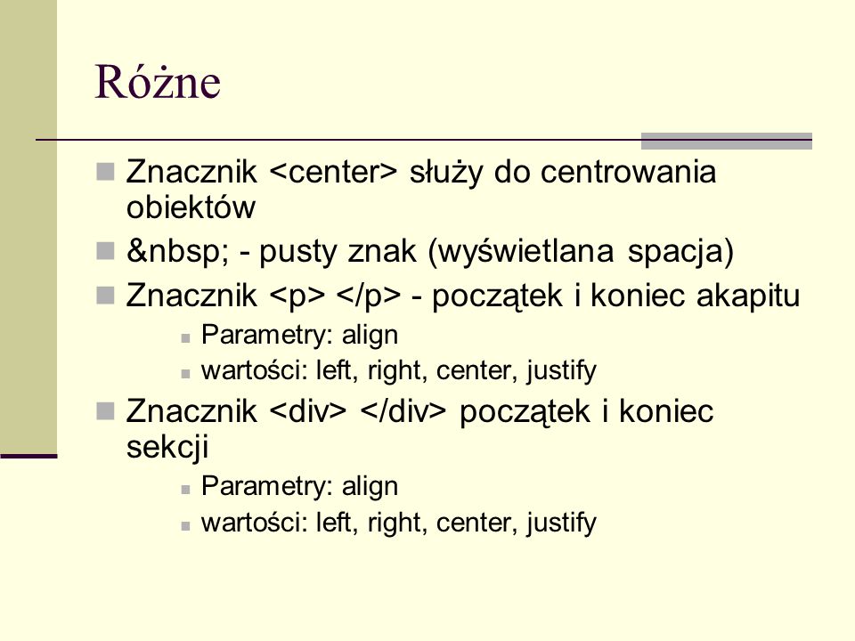 HTML Cz. 2 Znaczniki I Ich Parametry - Ppt Pobierz